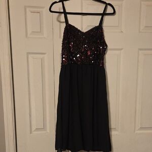 Torrid Black and Red Sequin Dress